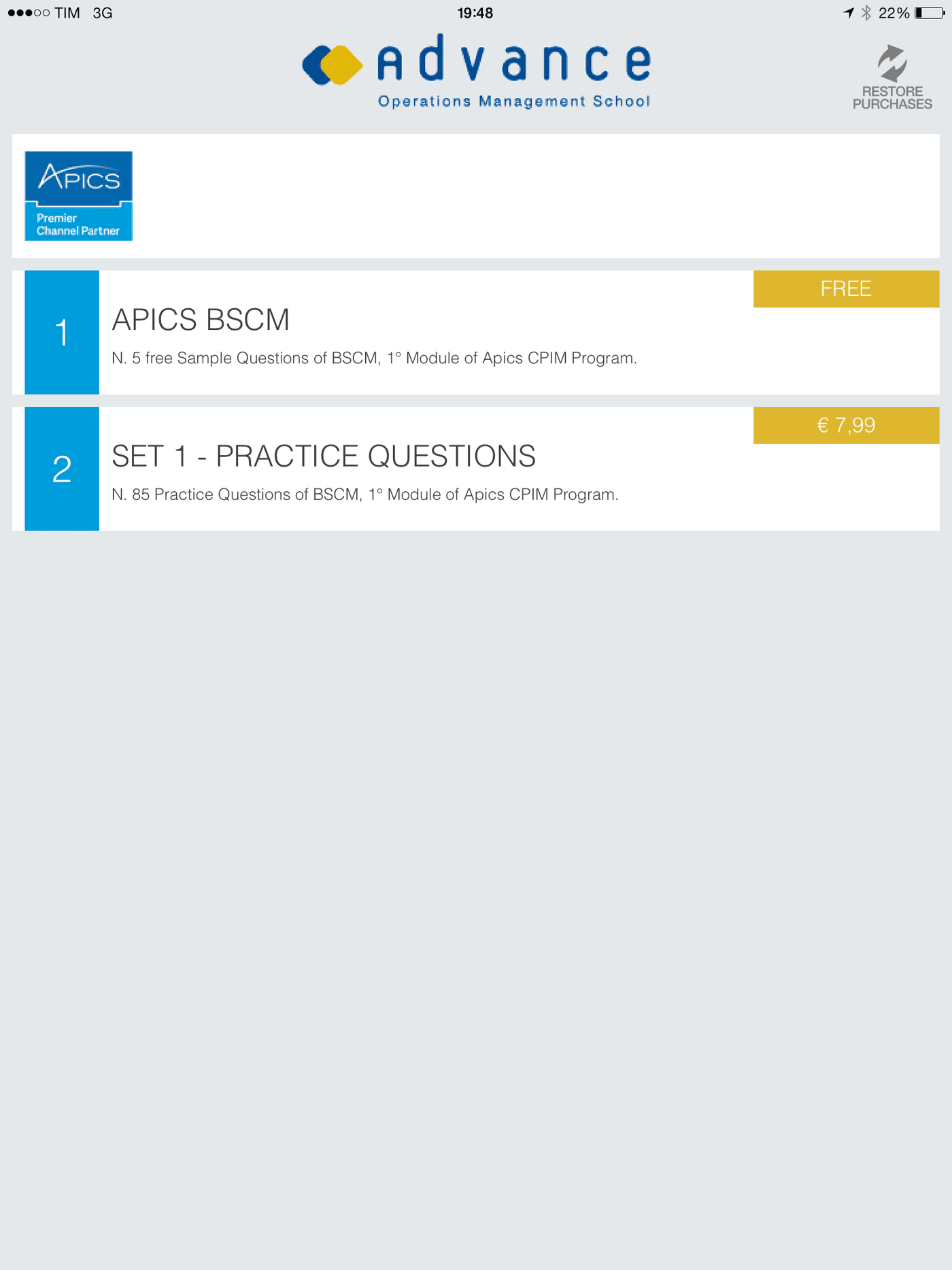 Download our App APICS CPIM part 1 and Lean Green Belt IIBLC®